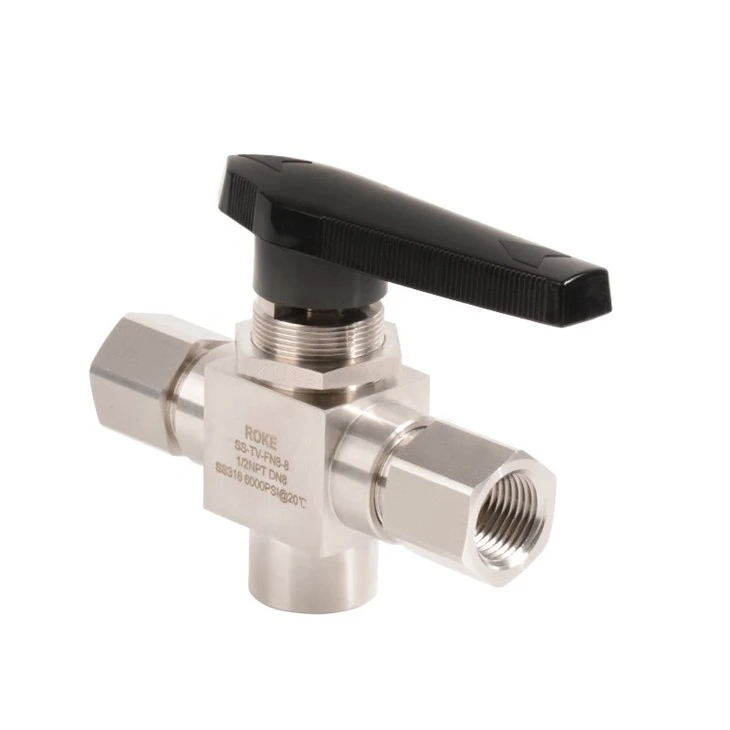 High Performance Three-way Female Thread Ball Valve